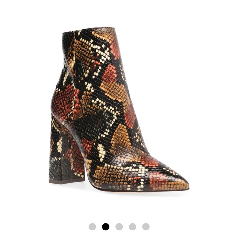 STEVE MADDEN TARRA MULTI SNAKE BOOTS